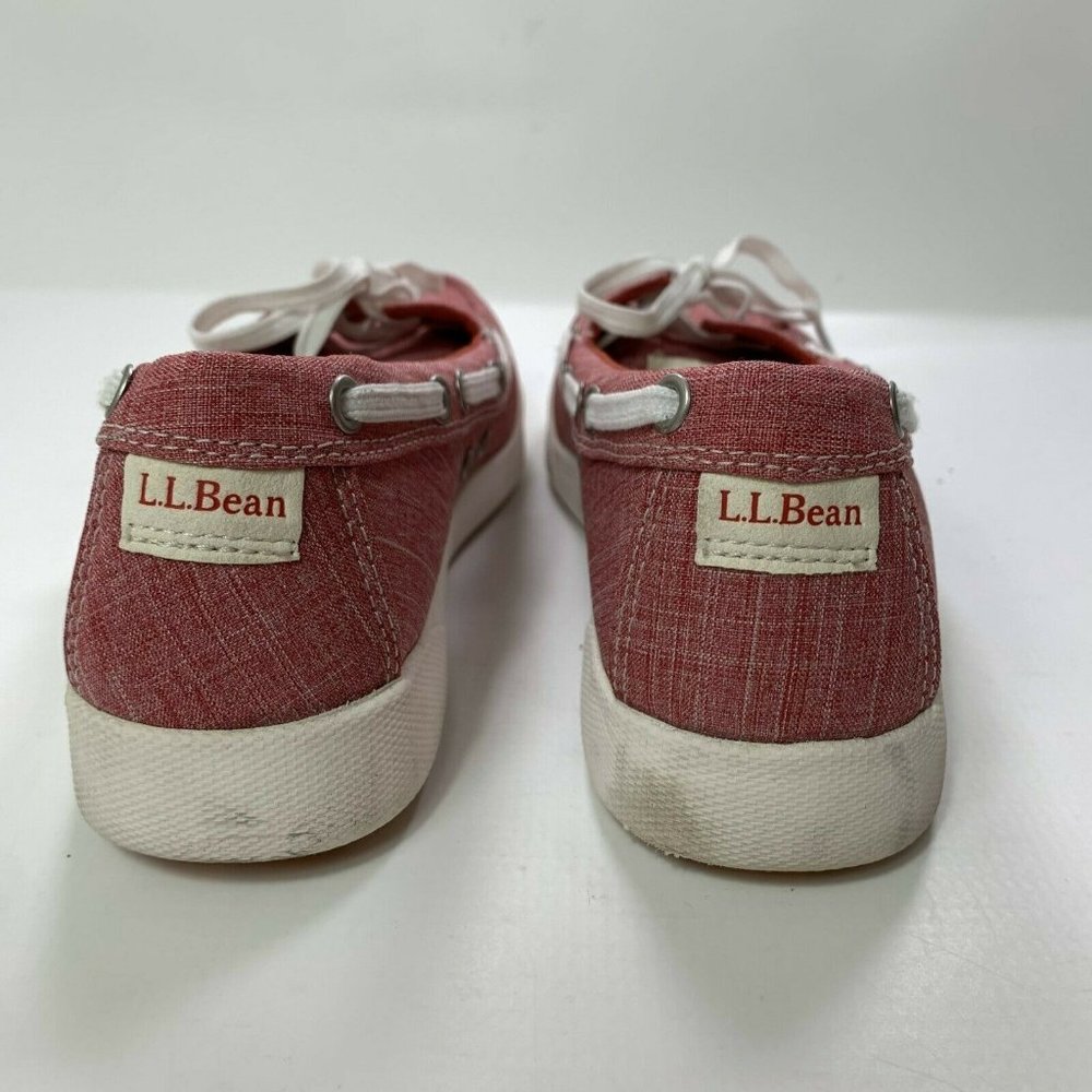 LL Bean Canvas Deck Boat Shoe Loafers Item ID 287089 Red Womens Size 9 - Picture 6 of 8